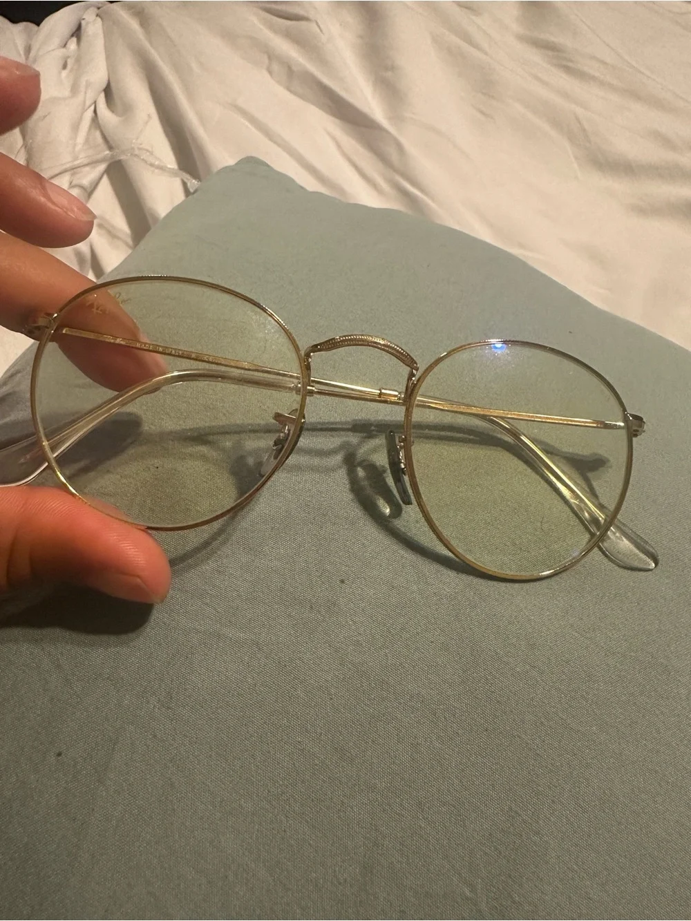 Ray-Ban Gold Round Metal Women's Glasses